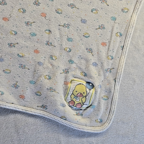 Vintage Baby Morgan Balloon Thermal Waffle Knit Baby Receiving Blanket 32x28 - Picture 2 of 7