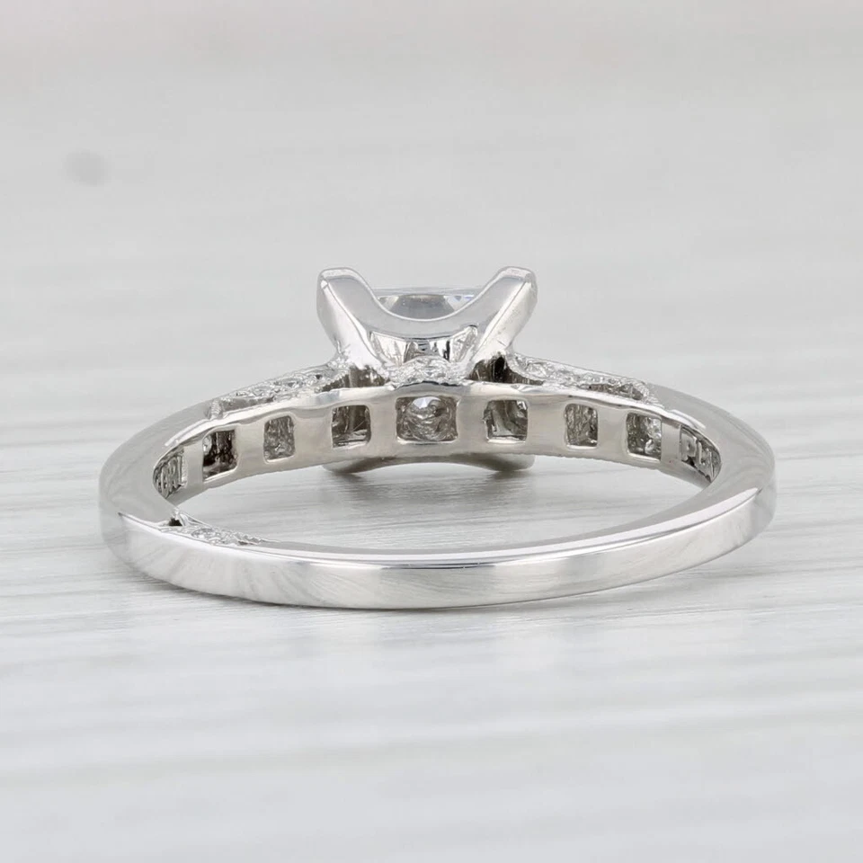 Nuevo anillo de compromiso Tacori de diamantes princesa de 0,39 quilates platino talla 6,5 Foto 4 de 4
