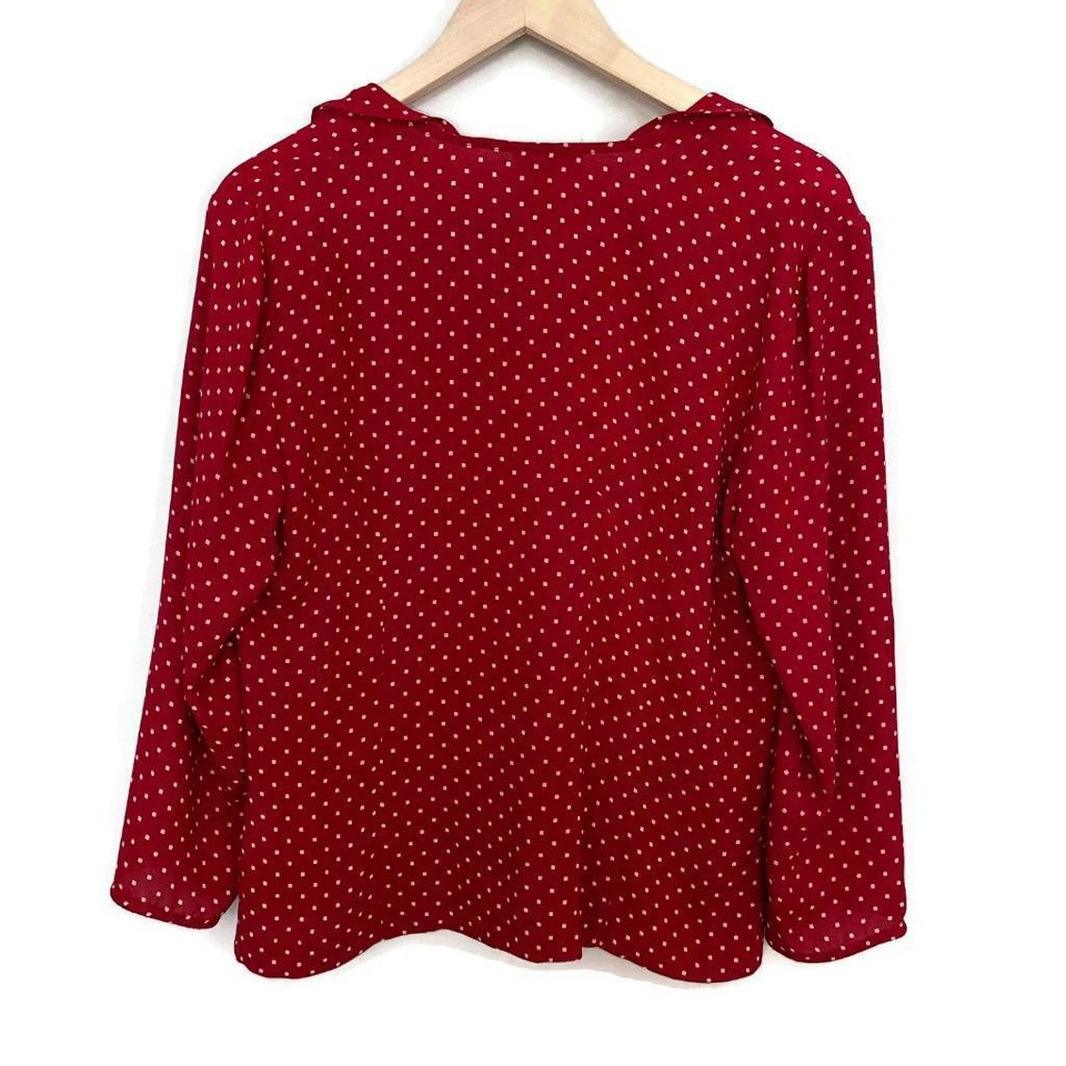 Conjunto Blusa Falda Mujer Liz Claiborne Rojo Rosa Lunares Hasta la Rodilla Volantes 8 Foto 3 de 4