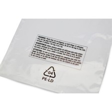 Poly Bags Resealable Suffocation Warning Clear 1.5 Mil Lip  Tape Shirt Apparel