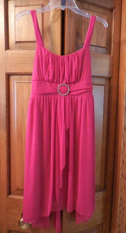 Ruby Rox Pink Magenta Girls Dress  Size 14.5  Sleeveless Rhinestone Social Dance