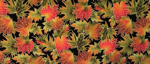 Robert Kaufman Fabric 12"x33" Cotton Multicolor Leaves Gold Crafts Quilt Sewing - Picture 4 of 15