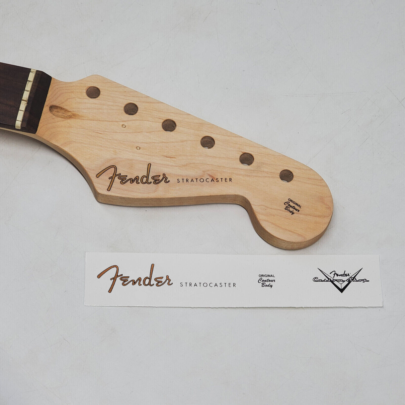 (2) Fender Strat Style Waterslide Guitar Headstock Decals w/ Custom