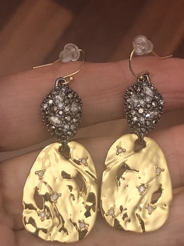 100% Authentic Alexis Bittar Dangling Pave Pod and Crystals Wire Earrings - Picture 6 of 14