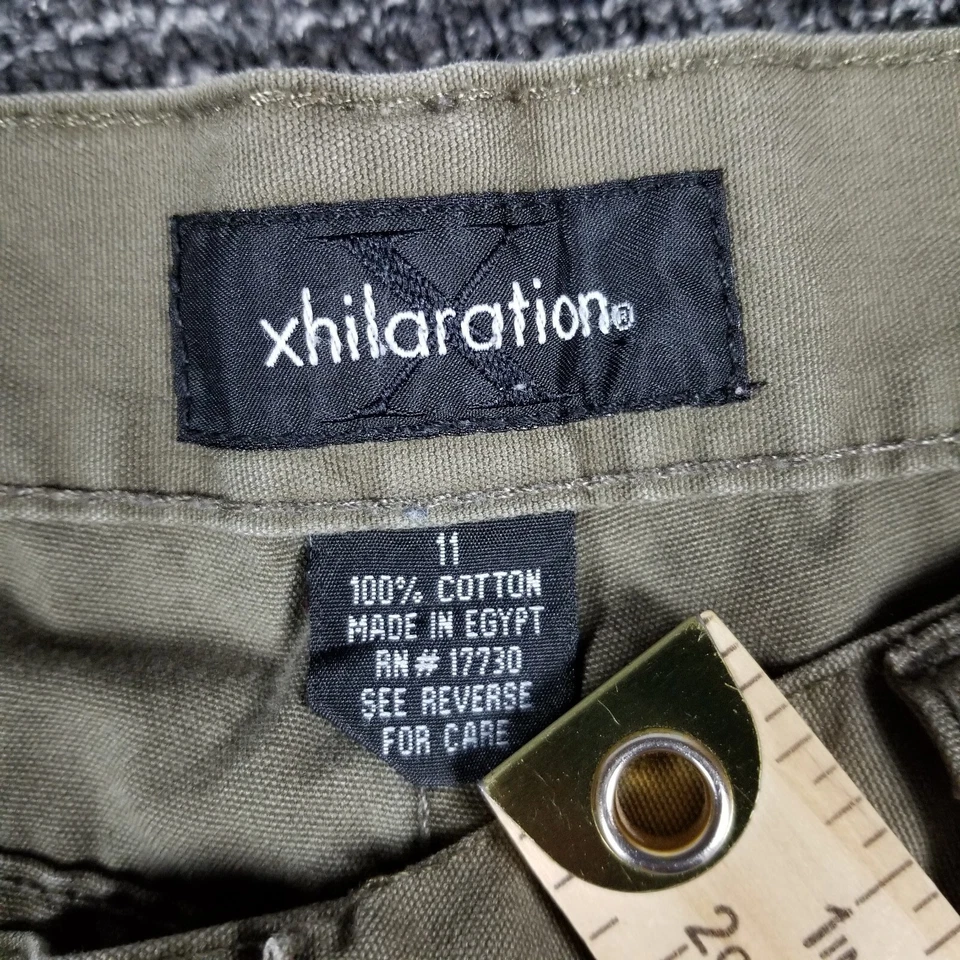 Pantalones Cortos Xhilaration Mujer Junior 11 Verde Informal Chino Tiro Alto 32x3 Foto 2 de 4