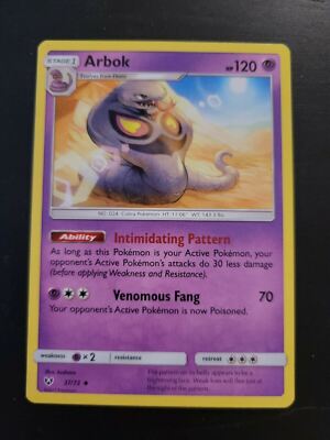 Pokemon TCG Card 2017 Shining Legends - Arbok 37/73 | eBay