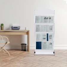 Newspaper Rack Magazine Stand Literature Holder Book Magazine Display 4 Layers