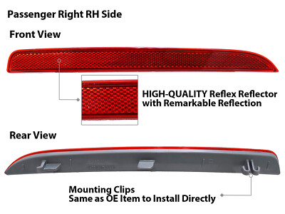 For Rear Bumper Reflector 2016 - 2019 Ford Explorer Passenger Side