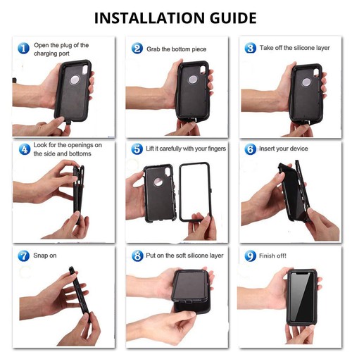 Custodia armatura per iPhone 11 12 Pro Max supporto clip cintura adatta a Otterbox Defender - Foto 12 di 39