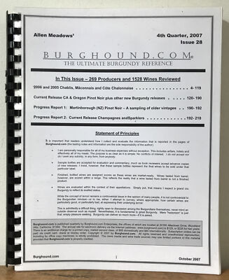 Allen Meadows Burghound.com Ultimate Burgundy Wine Reference 2007 Guide Book