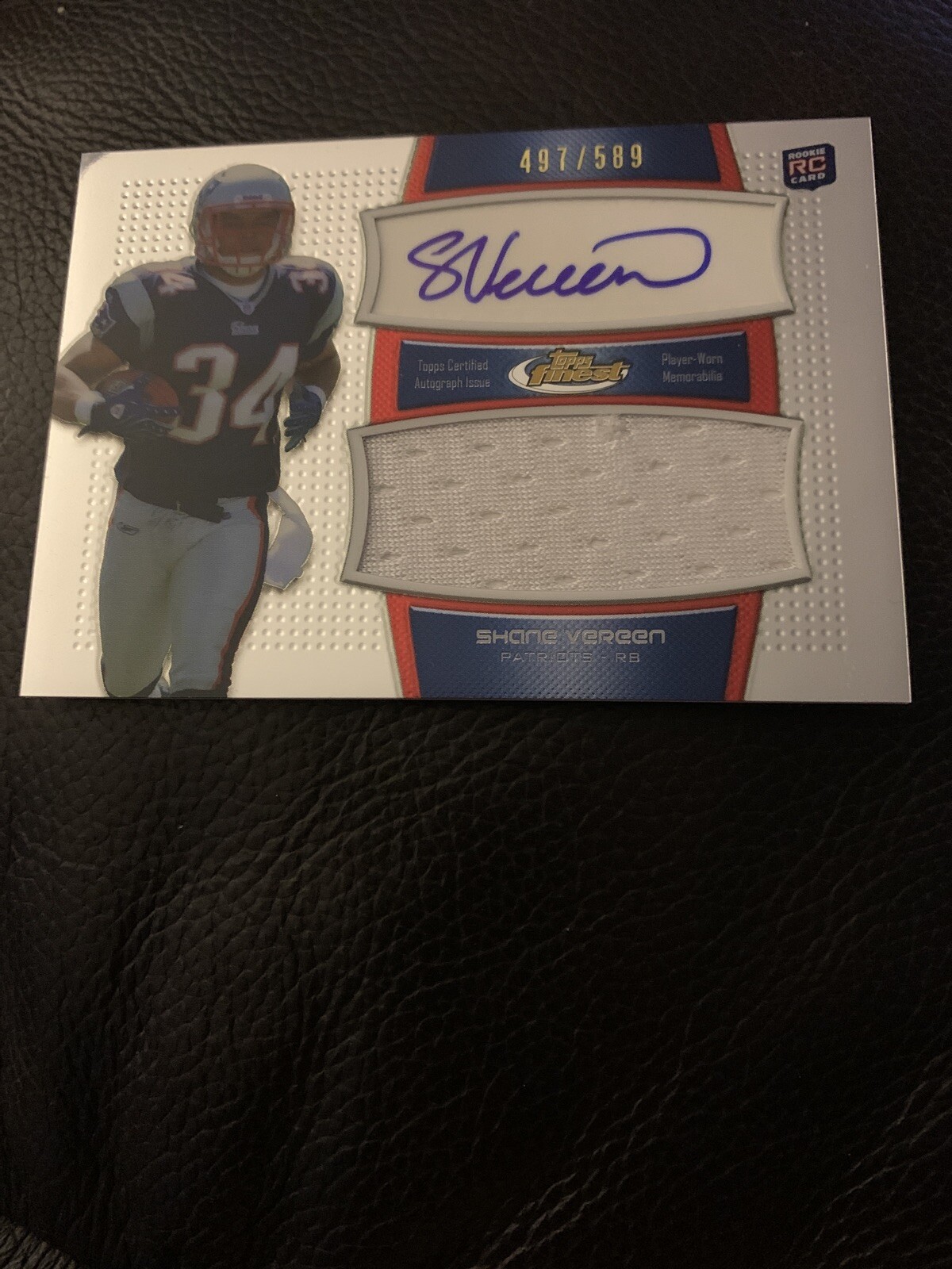Shane Vereen Finest Autograph Jumbo Relic #AJRSV Base
