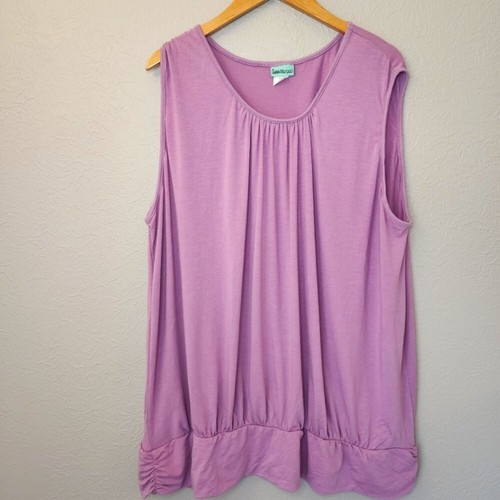 SARA MORGAN (4X) Top Stretch Knit Pullover Round-Neck LILAC