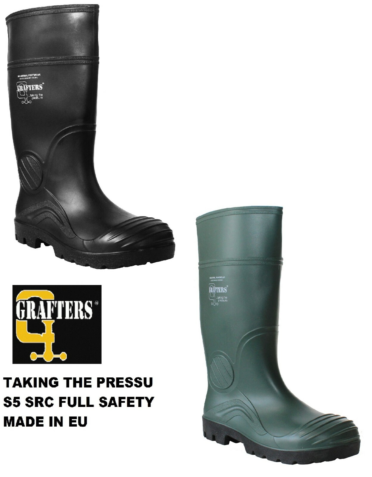MENS SAFETY STEEL TOE CAP WELLINGTON 