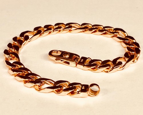 18k Solid Rose Gold Handmade Figaro 