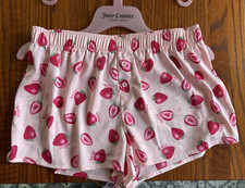 Juicy Couture Los Angeles Womens M Sleepwear Shorts Strawberries Pink NWOT
