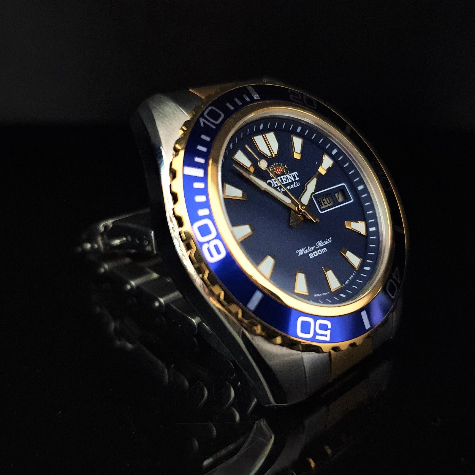 Orient MAKO XL Gold Japanese Watch Automatic 46943 Diver Men's