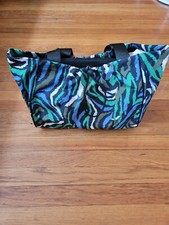 New Diane Von Furstenberg Green Zebra Print Bag with 14 inch Laptop Compartment