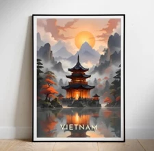 Vietnam travel poster, Printable wall art