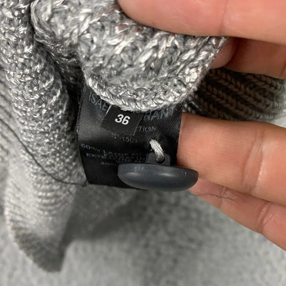 Suéter Isabel Marant Mujer Talla 36 Plateado Metálico Pullover Lana Grueso Tejido Foto 3 de 4