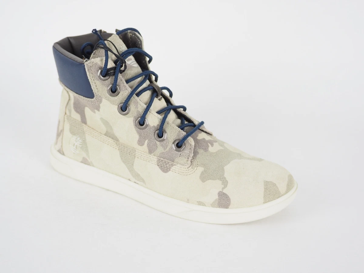 Juniors Timberland Groveton 6 In A15ZK Beige Leather Kids Boots Lace Up Trainers