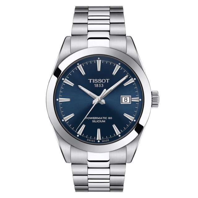 tissot mens gentleman stainless steel dress watch grey t1274071104100