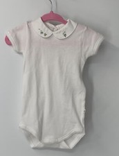 Bonpoint baby white peter pan collar one-piece sz 12m