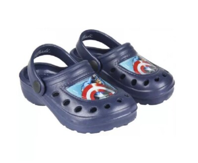 ** MARVEL AVENGERS ** Jungen Pantoffeln Hausschuhe Badeschuhe Clogs blau
