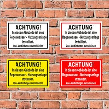 Schild Regenwasser Nutzungsanlage Regen Nutzung - in 4 Größen