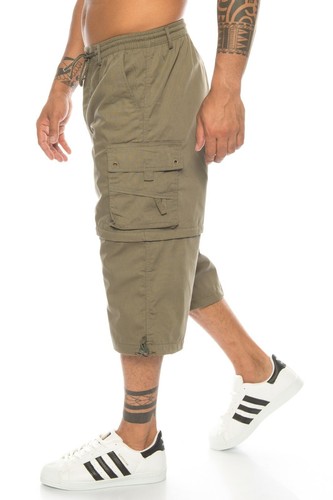 Herren Bermuda Cargo-Shorts Capri-Hose abnehmbare Beine Zipp-Off 3/4 kurze Hose  - Bild 20 von 51