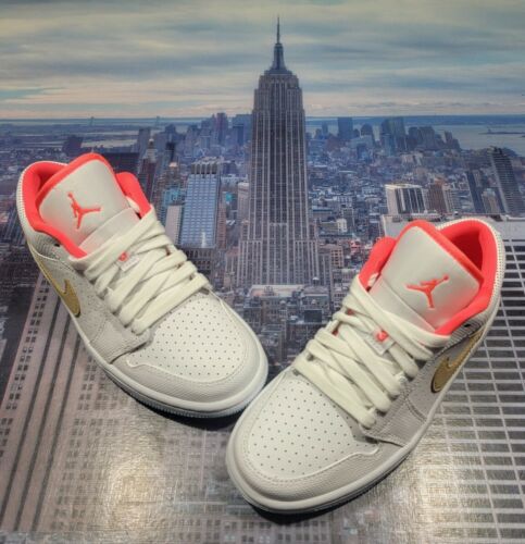 Nike Air Jordan 1 Low SE White/Sesame-Flash Crimson Womens Size 5 DC9509 100 New