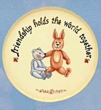 "Friendship holds the world together" Carousel Unlimited 1985 Folk Art Framed