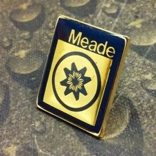 Meade Instruments vintage logo pin badge