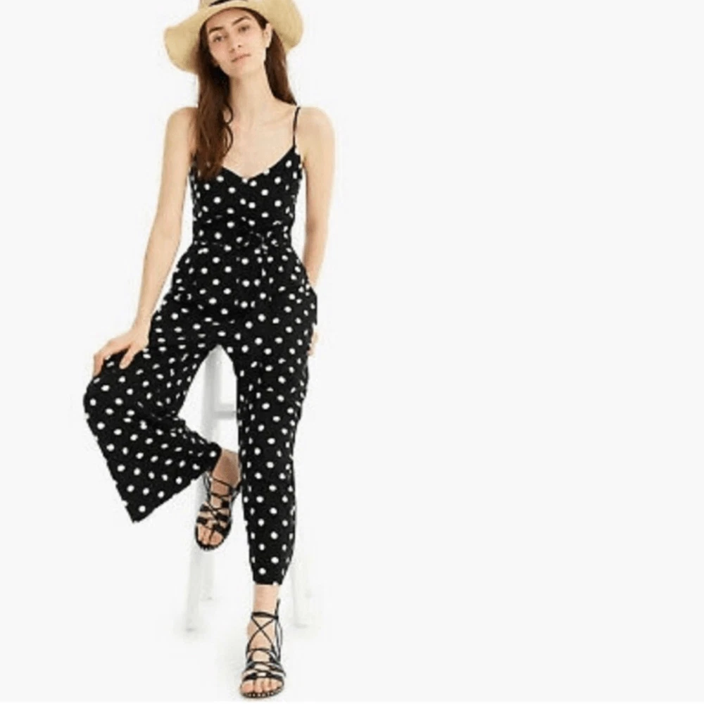 J crew polka store dot jumpsuit
