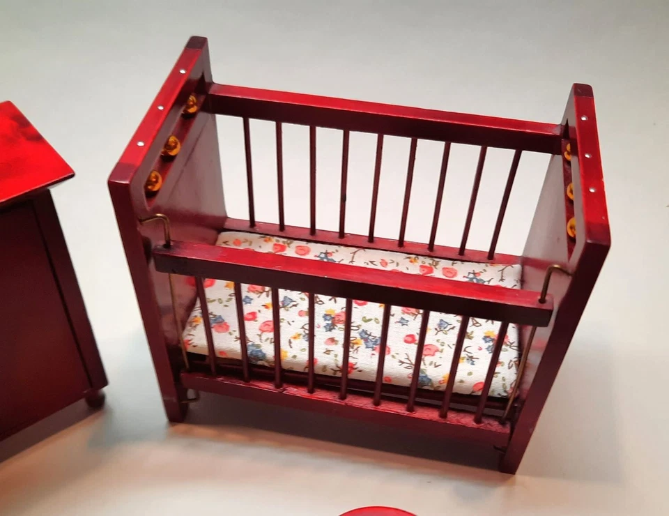 Dollhouse Miniature - Classic Nursery Set, 5 piece, Mahogany - Image 3 of 4