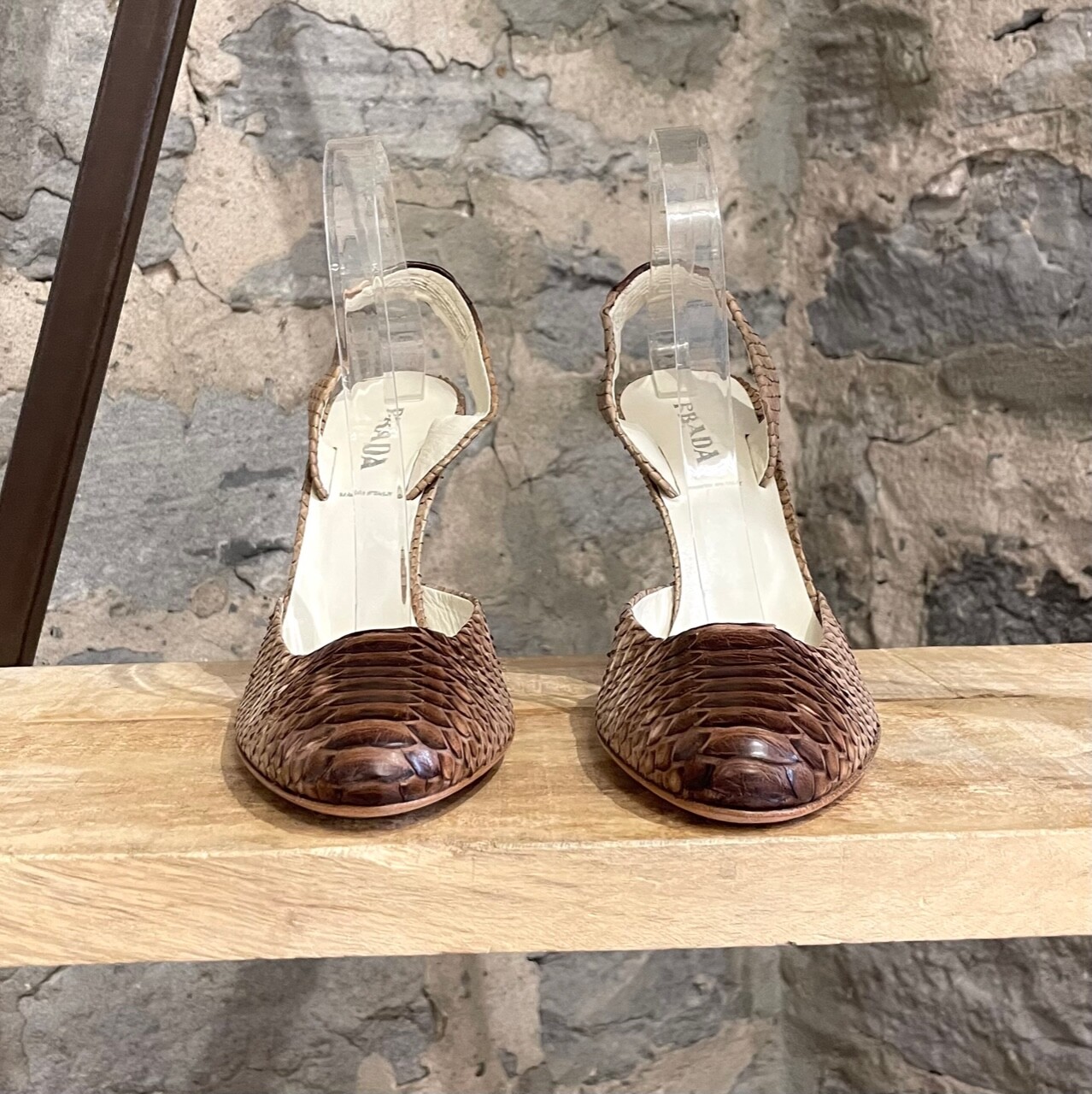 Prada Brown Python Sling Back Pumps -  9.5 US - 3… - image 3