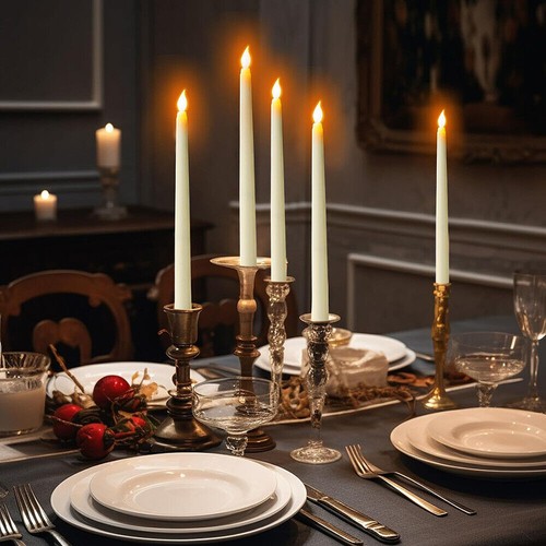 6-12er Set LED Stabkerzen Flammenlosen Flackernd Kerzen mit/Fernbedienung/Timer` - Bild 9 von 28