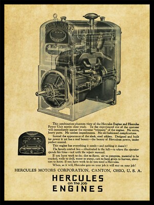 1926 Hercules Engines of Canton, OhiO NEW Metal Sign: 12x16 Large Size