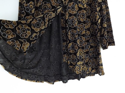 Taking Shape Cardigan 18 Womens Sheer Velour Floral TS Gold Black Ruffle Button - Picture 6 of 12