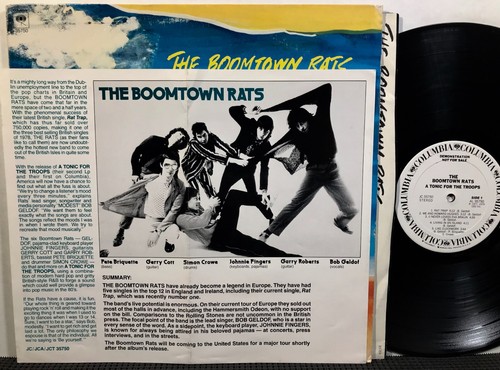 Affiche Promotionnelle Originale The Boomtown Rats 1980 - Très Rare - Thème Musique - Impression Couleur