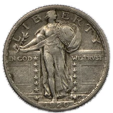 1920 P Standing Liberty Quarter SLQ 25c Extremely Fine XF+