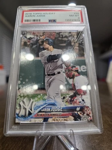 2018 Topps Holiday Aaron Judge Metallic Snowflake #99 PSA 8 NM-MT Yankees