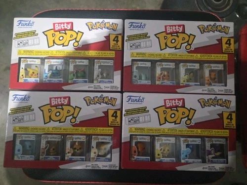 Funko Bitty POP! 16 Different Pokemon Set of 4 Packs Pikachu Charizard Eevee