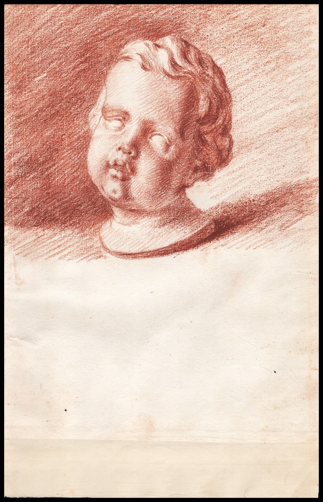 Estatua De Niño Cabeza Dibujo Dibujo De Rötel 18th Century