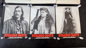 8 Vintage Durango Boots Retail Advertising Store Posters, Annie Oakley, Ute, Lot