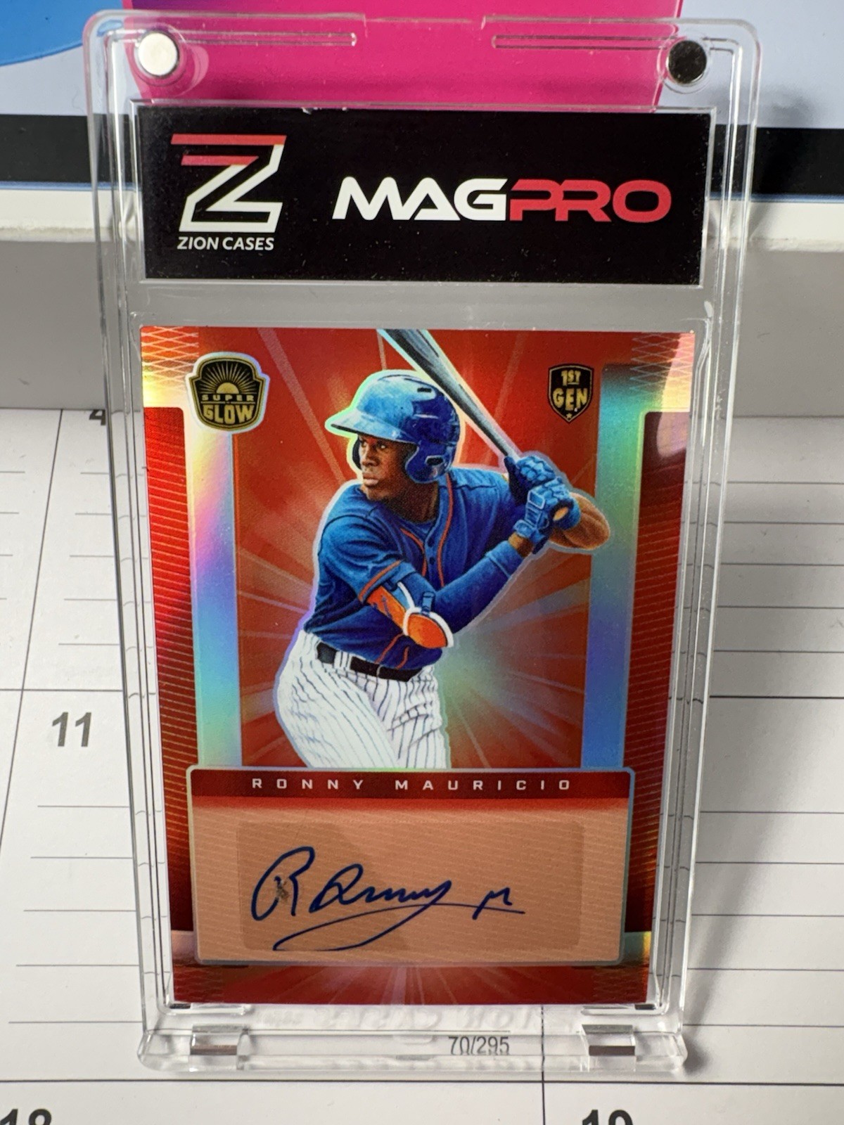 Ronny Mauricio 2021 Super Glow 1st Gen Red Refractor Prospect Auto /50 #AU-RM