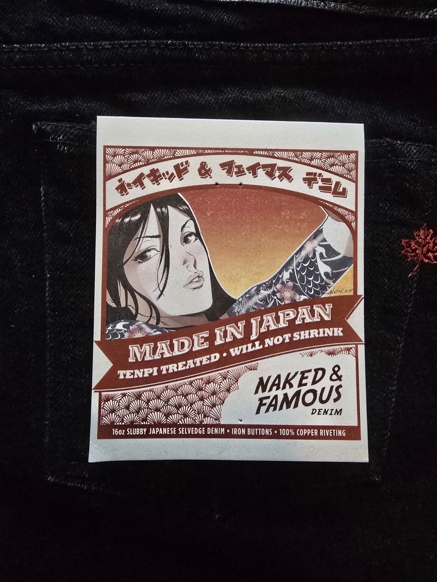 gadid anoniem スラックス Naked & Famous Made in Japan Black Selvedge Weird Guy Jeans MIJ13