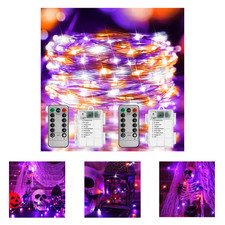 Halloween Fairy String Lights 100LED Copper Battery Operated Remote Control 2