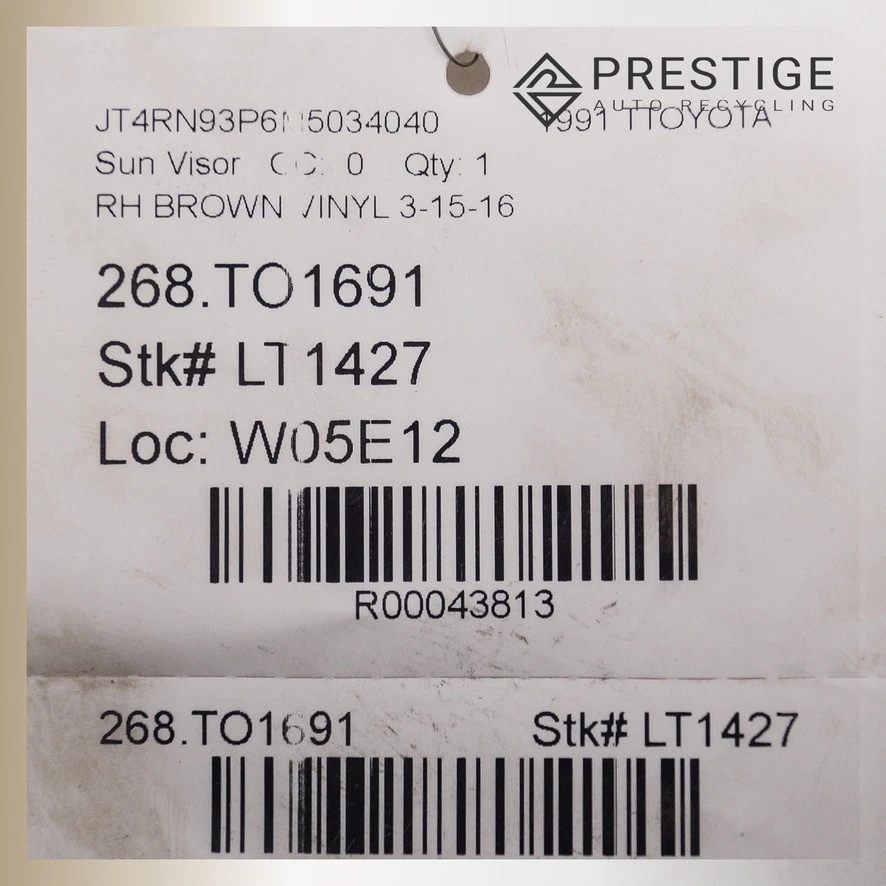 Toyota 4runner 1989-1992 camioneta parasol derecho marrón 74310-89133-06 OEM Foto 4 de 4