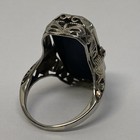 14k White Gold Diamond Revolving Bezel Black Onyx & Cameo Ring 4.4g Size 3.5 — photo 8