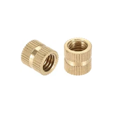 25pack Brass Knurled Threaded Insert Embedment Nuts M8 x 10mm(L) x 10mm(OD)